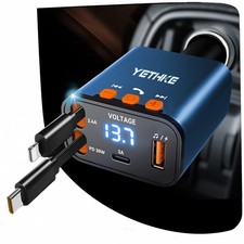 Bluetooth Car Adapter with Retractable Charger, Upgrade Bluetooth 5.4 FM Tra...