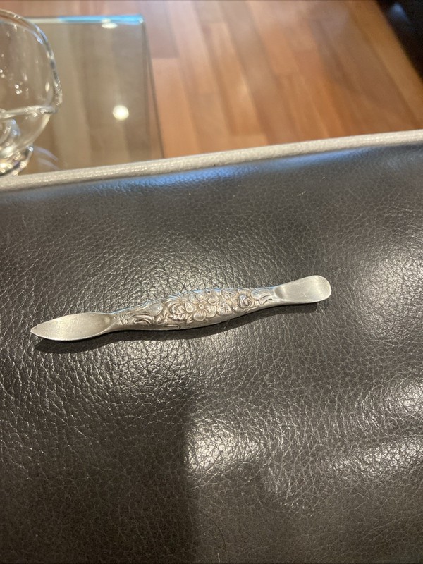 Antique Sterling Silver Marked Manicure Tool Cuticle Pusher Nail Cleaner Floral