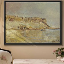 Coastal Landscape Oil Painting Canvas Print Vintage Seaside Wall Art Decor