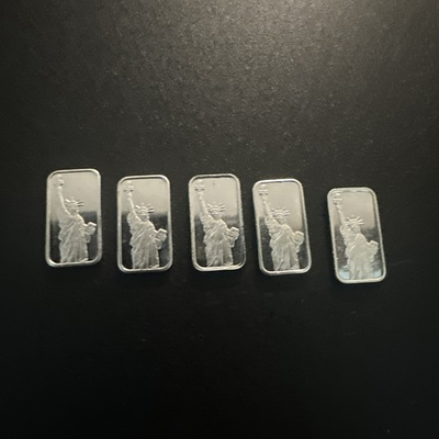 #ad Lot Of 5 Statue Of Liberty Silver Grams .999 $29.95