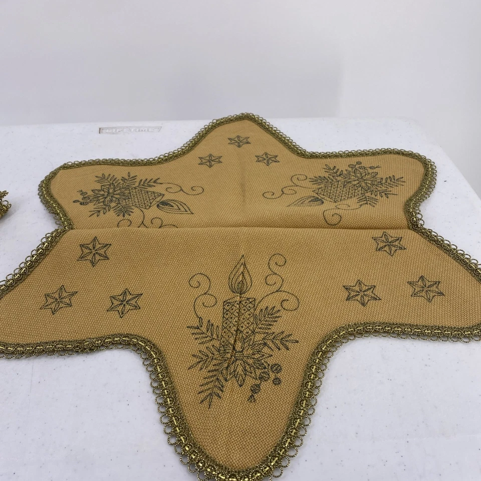 Lindhorst Vela Estrella Plata Estampada Corredor y Tapete Para Bordar Alemania De Colección Foto 4 de 4