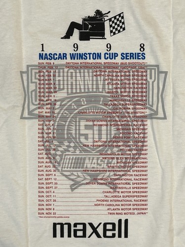 NASCAR 50th Anniversary 1998 Maxell Shirt Size XL