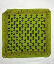 Green Paisley Floral Cotton Bandana: Bohemian Headscarf (21x21 in)