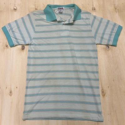トップス 70s mcgregor design knit polo sullen Vintage McGregor Polo Shirt Mens Medium Green Stripe Knit Short