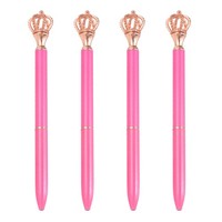 Kugelschreiber Mit , 4 StüCk 1,0 Mm Schwarze Tinte FüR Crown, Fuchsia/RoséGold