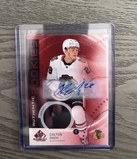 Colton Dach 2025-26 SP Game Used Red Auto Patch /99 AR-CD Blackhawks RC