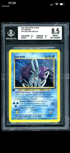 Suicune (1st Edition) graded BGS 8.5 for sale on eBay