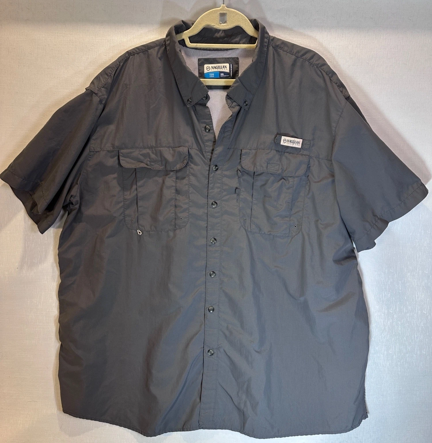 Magellan Outdoors Fishing Shirt Mens Short Sleeve 3x Relaxed Fit Moisture Wickin