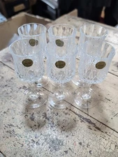 Cristal d'Arques-Durand LONGCHAMP Set of 6 Cordial Glasses 24% Lead Crystal