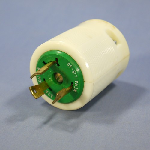 Leviton 13-30 Turn Locking Plug Twist Lock NEMA L13-30P 30A 600V 3Ø Bulk 71330-P