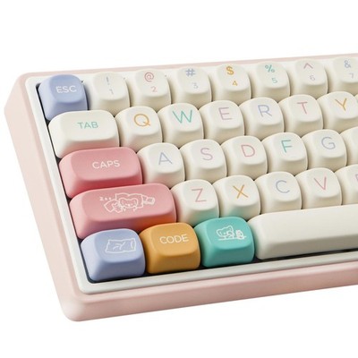 126 Keys Cute MOA Profile Custom PBT Keycaps DyeSub White Keycap Set