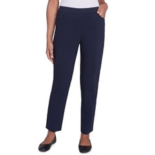 Alfred Dunner Women's Petite Slimming Allure Stretch Pants Size 14P Blue