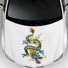Asian Dragon Decal, hood car decal graphic; Custom Traditional Car Decal
