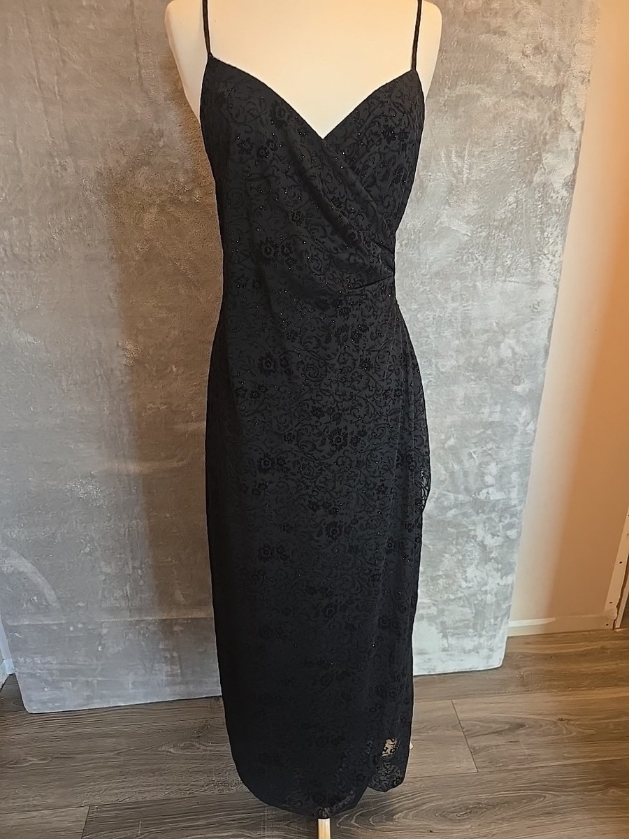 BYER TOO! Black Floral Lace Glitter Sparkle Maxi Dress Strappy Evening Gown | eBay BYER TOO! Black Floral Lace Glitter Sparkle Maxi Dress Strappy Evening Gown | eBay