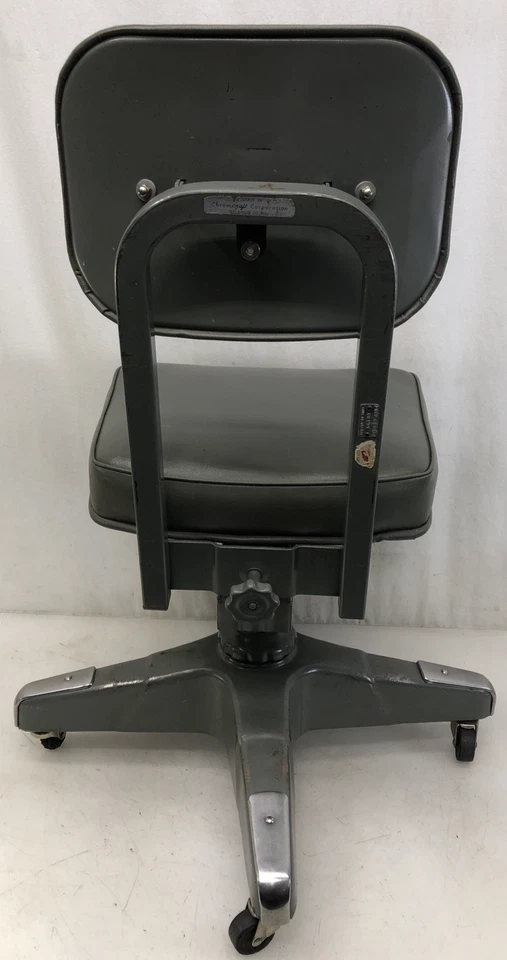 Промышленный поворотный офисный танкер стол стул на роликах пропеллер основание сталь MCM 1960 - Изображение 3 из 4