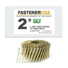 2" x .099 RING GALV COIL NAILS 15-DEG WIRE 4,200ct | CN2099RGJ14