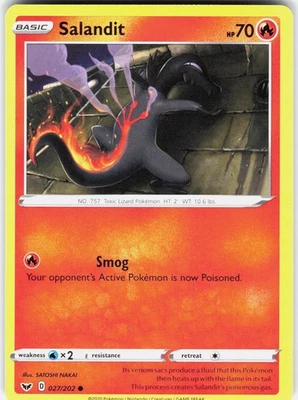 Salandit SWSH01: Sword & Shield Base Set 027/202 TOKIYA NM - Image 1 of 3