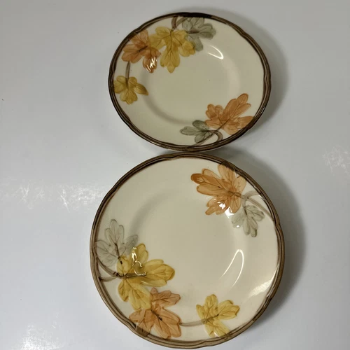 Lot 2 Vintage Franciscan October Fall Leaves Ceramic Bread & Butter Plate 6 3/8”