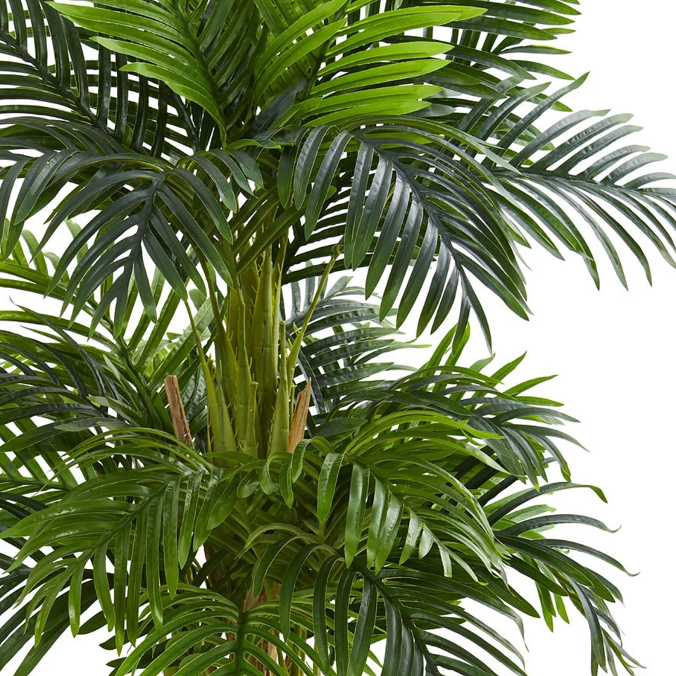 Palmera artificial triple Areca casi natural de 60" en verde/negro Foto 2 de 3