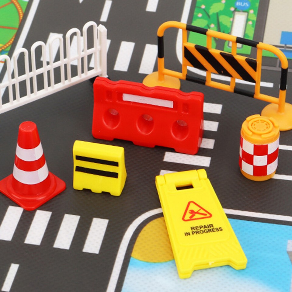 14 Pcs Kids Street Road Signs Playset Traffic Barricade Toy Child eBay