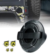 Xprite Black Fuel Tank Cover Door Gas Filler Cap Fit Jeep Wrangler JK 2007-2018