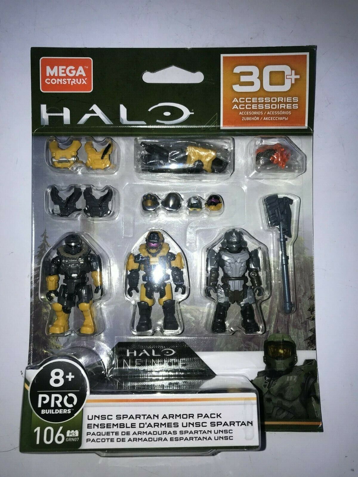 Mega Construx Halo Infinite UNSC Spartan Armor Pack 30+ Accessories GRN07