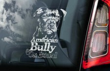 American Bully Car Sticker - Dog On Board Bulldog Bumper Window Decal V01