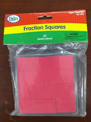 Didax Fraction squares 51 plastic pieces
