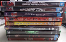 9 DVD’s in Good Condition Spider Man, Hulk, X-Man, Thor.