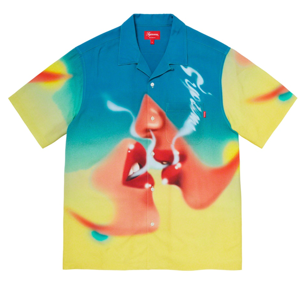 FW20 SUPREME BLOW BACK RAYON S/S SS SHIRT MULTICOLOR SZ XL (Bin #4 