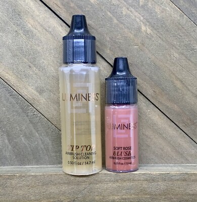 Luminess Airbrush Soft Rose Blush and TipTop Cleaner Makeup Set NEW/SEALED