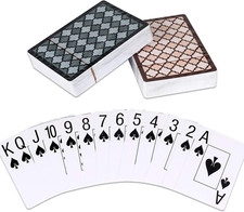 Teskyer 2 Pack Plastic Playing Cards, Large P...