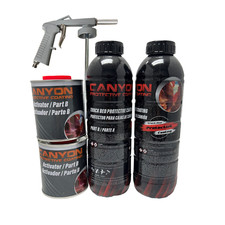 Canyon Acrylic Black Spray-on Truck Bed Liner 2 Liter Kit W Spray Gun