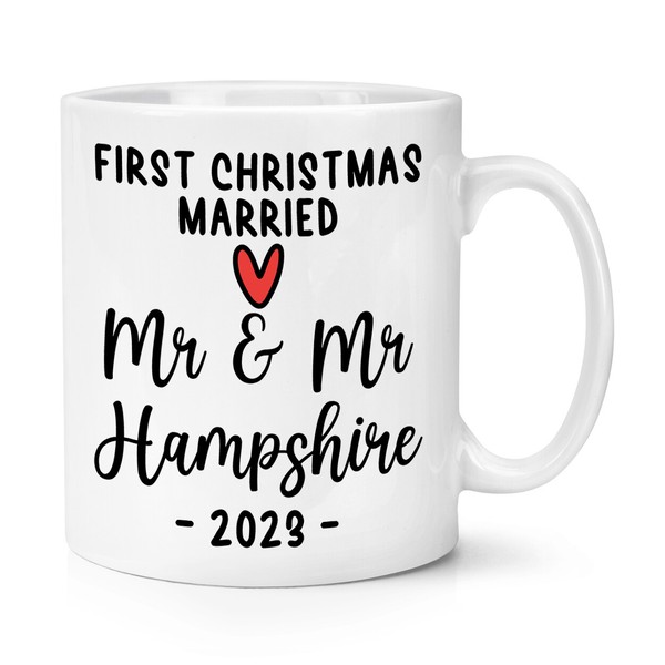 Personalisiert First Christmas Married Mr Und 284Ml Becher Tasse Liebe Gay Mann-image