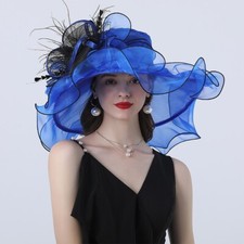 Elegant Hat For Women Organza Hats Ladies Tea Party Wedding Fascinator Fedoras