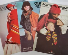 3 Coats & Clark's Books Pamphlets Crochet Knit Patterns Shawls Socks Hats 1970s