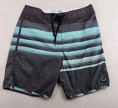Lost At Sea Mens Size 34 Striped Polyester Board Swim Shorts Trunks