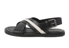 Men's Bally Black Jamilo Crossover-Straps Leather Sandals Size: 13/ 46 NIB