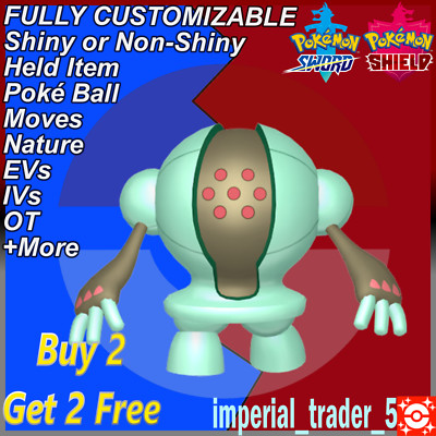 Pokémon Sword and Shield Shiny Registeel W/ Best 6IV Customizable
