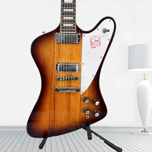 Custom Firebird Vintage Sunburst Electric Guitar 2H Pickups Chrome Hardware