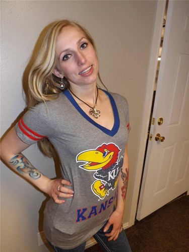 NEW Kansas Jayhawks Womens Designer Shirt Sizes S-M-L-XL - Picture 2 of 9