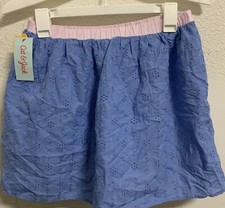    Cat  Jack Girl's Easygoing Blue Floral Eyelet Reversible Skirt XL 14/16 