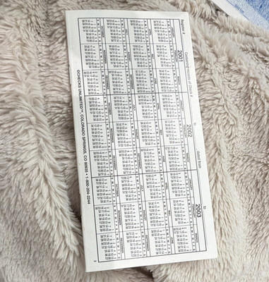 Checks Unlimited Checkbook Register w/ Reference Calendars 2001-2003 Mountain