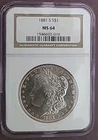 1881-S MS64 Morgan Silver Dollar $1.00: NGC 90% Silver