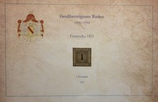 Gro&szlig;herzogtum Baden: Freimarke 1851. 1b *. Aus Nachlass. F&uuml;r den Spezialisten!