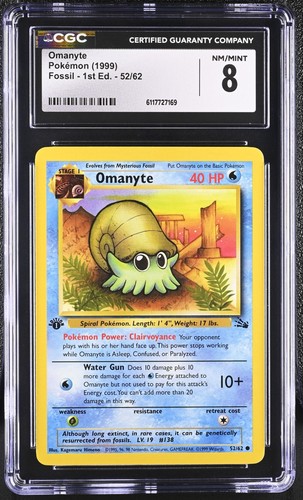 Omanyte (1st Edition) graded CGC 8 for sale on eBay