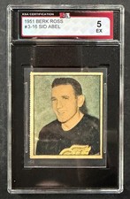 1951 Berk Ross #3 - 16 Sid Abel Hockey Card KSA 5 EX Detroit Red Wings NHL Vtg