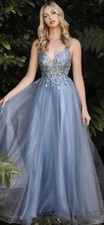 NEW Cinderella Divine Formal / Prom Etheral Dress Smokey Blue Sparkly Medium