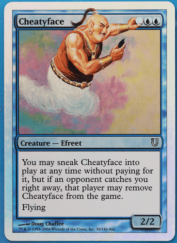 Cheatyface FOIL Unhinged NM Blue Uncommon MAGIC MTG CARD (ID# 502103) ABUGames - Picture 1 of 2