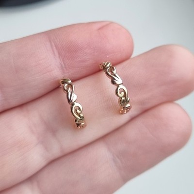 Halbcreolen gepunzt 9 kt Clogau Gelb- & Rotgold Lebensbaum Ranke 2 g